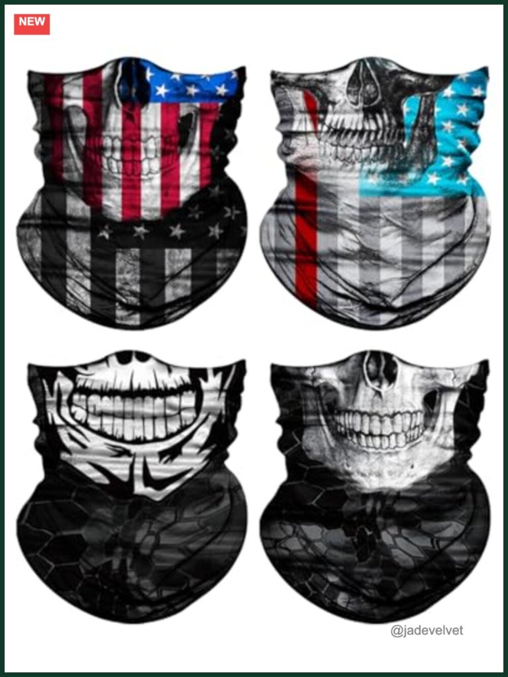 Neck Gaiter Face Mask 4 Pack Head Wrap Breathable UV Protection